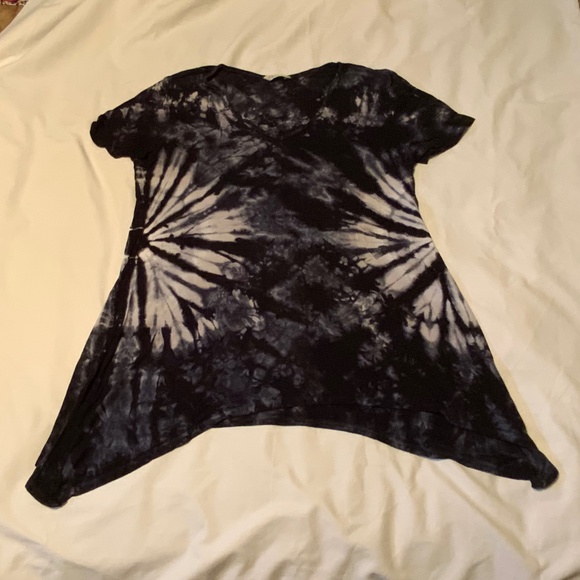 TRYST Tie Dye Loose Fit Lightweight Stretchy Long T-Shirt Short Sleeve Tunic- XL - Picture 2 of 8